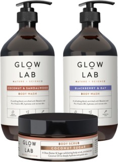 Glow-Lab-Body-Wash-900ml-or-Body-Scrub-200ml on sale