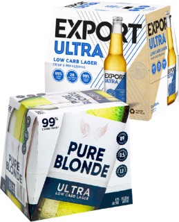 Export-Ultra-or-Pure-Blonde-Low-Carb-Bottles-12-Pack on sale