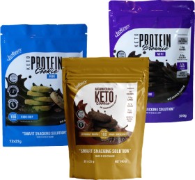 Justines-Keto-Protein-Cookies-500g-or-Brownies-Minis-12-Pack on sale
