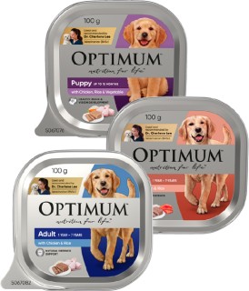NEW-Optimum-Dog-Food-Tray-100g on sale