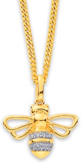 9ct-Diamond-Bee-Pendant on sale