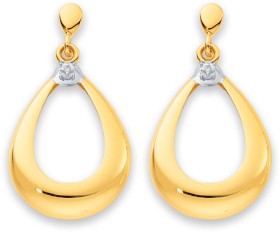 9ct-Diamond-Pear-Drop-Stud-Earrings on sale