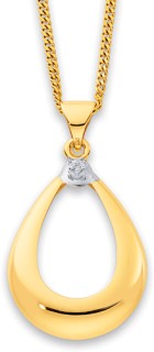 9ct-Diamond-Pear-Pendant on sale