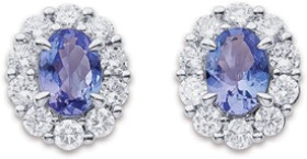 10ct-1ct-Lab-Grown-Diamond-Tanzanite-Oval-Earrings on sale