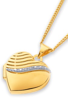 9ct-Diamond-Set-Heart-Locket on sale