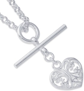 Sterling+Silver+50cm+Belcher+Necklace+with+Filigree+Heart+Fob