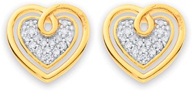 9ct-Diamond-Heart-Studs on sale