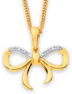 9ct-Diamond-Bow-Pendant on sale