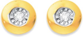 9ct%2C+Diamond+Bezel+Stud+Earrings