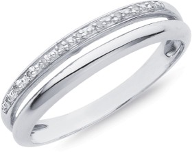 9ct+White+Gold+Diamond+Ring