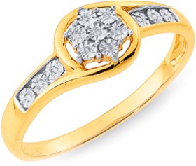 9ct%2C+Diamond+Flower+Ring