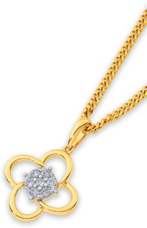 9ct-Diamond-Flower-Pendant on sale