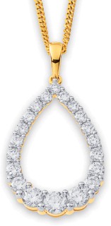 10ct-Element-Lab-Diamond-Pear-Pendant on sale