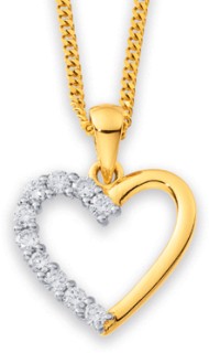 10ct-Element-Lab-Diamond-Heart-Pendant on sale
