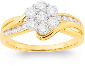 10ct-Element-Lab-Diamond-Cluster-Ring on sale