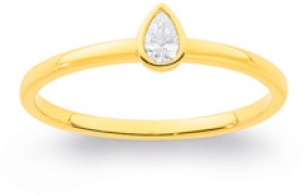 10ct+Element+Lab+Diamond+Pear+Rubover+Band