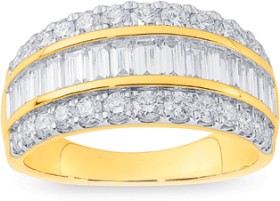 10ct+Element+Lab+Diamond+3+Row+Ring