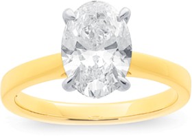 14ct+Element+Lab+Diamond+Ring