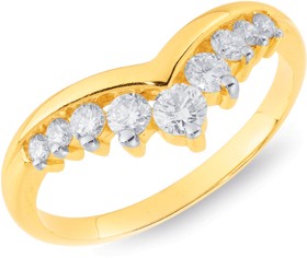 10ct+Element+Lab+Diamond+V+Shape+Band