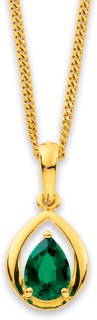 9ct-Created-Emerald-Open-Pear-Pendant on sale