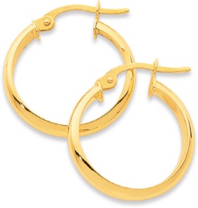 9ct-3x15mm-Half-Round-Hoop-Earrings on sale