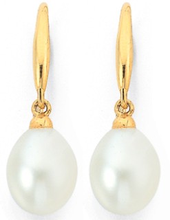 9ct-8mm-Freshwater-Pearl-Teardrop-Earrings on sale