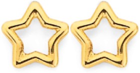9ct+Mini+Open+Star+Studs