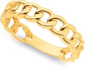 9ct+Chain+Link+Ring+Size+T