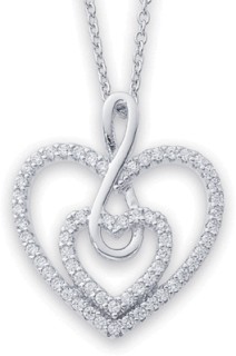 Sterling-Silver-Cubic-Zirconia-Twin-Heart-Infinity-Pendant on sale