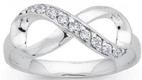 Sterling+Silver+Cubic+Zirconia+Infinity+Ring