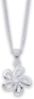 Sterling-Silver-Cubic-Zirconia-Flower-Pendant on sale
