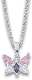 Sterling-Silver-Cubic-Zirconia-Butterfly-Pendant on sale