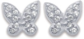 Sterling-Silver-Cubic-Zirconia-Butterfly-Studs on sale