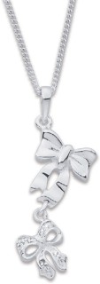 Sterling-Silver-Cubic-Zirconia-Bow-Drop-Pendant on sale