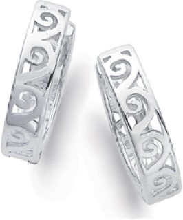 Sterling-Silver-15mm-Filigree-Huggie-Earrings on sale