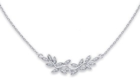 Sterling-Silver-Cubic-Zirconia-Leaves-Necklet on sale