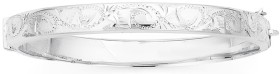 Sterling+Silver+Patterned+Bangle