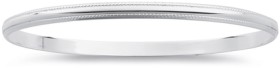 Sterling+Silver+4mm+x+65mm+Textured+Bangle