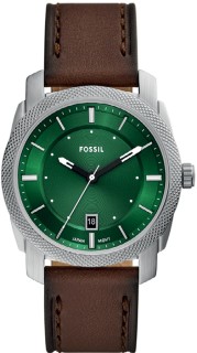 Fossil-Machine-Green-Dial-Brown-Leather-Strap-Gents-Watch on sale