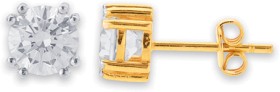 9ct-8mm-Cubic-Zirconia-Gents-Studs on sale