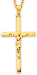9ct-40mm-Inri-Crucifix-Gents-Pendant on sale