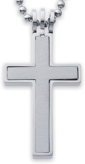 Stainless-Steel-Matte-Centre-Plain-Gents-Cross on sale