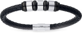 Stainless+Steel+Black+Plaited+Gents+Bracelet