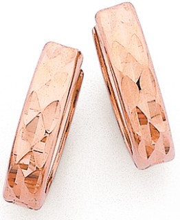 9ct-Rose-Gold-Diamond-Cut-Huggie-Earrings on sale