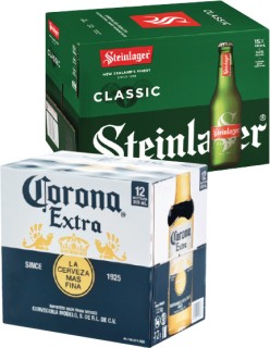 Corona+Extra+Bottles+12+Pack+or+Steinlager+Classic+Bottles+15+Pack