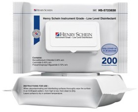 NEW-Henry-Schein-Alcohol-Free-Wipe-Class-IIb-Instrument-Grade-Flat-Pack-200Pk on sale