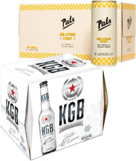 Pals+Gin+Citrus+Twist+5.8%25+10+x+250mL+Cans+or+KGB+Vodka+%26amp%3B+Lemon+Ice+or+Black+Russian+4.6%25+12+x+275mL+Bottles