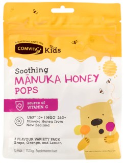 Comvita+Kids+UMF+10%2B+M%C4%81nuka+Honey+Soothing+Pops+15+Pack