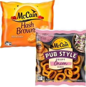 McCain-Hash-Browns-750g-or-Pub-Style-Onion-Rings-500g on sale