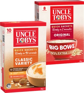 Uncle+Tobys+Big+Bowl+8+Pack+or+Variety+10+Pack+Oat+Sachets